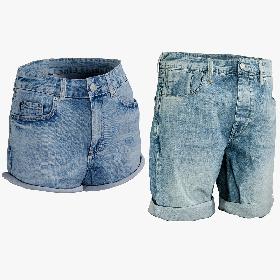 Men's and Women's Jean Shorts Collection 6 3D